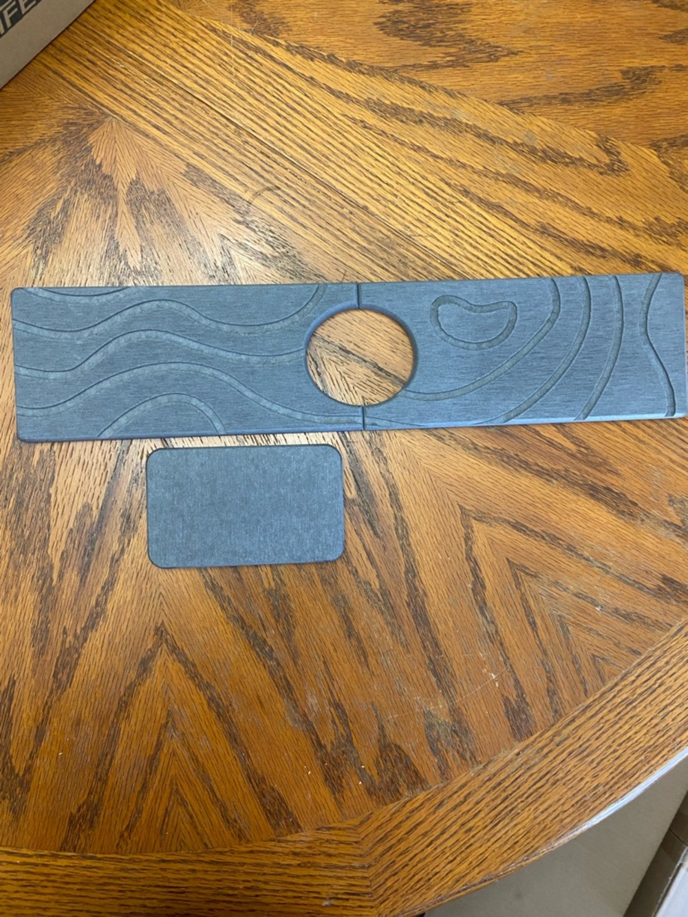 Gray synthetic faucet mat for kitchen sink